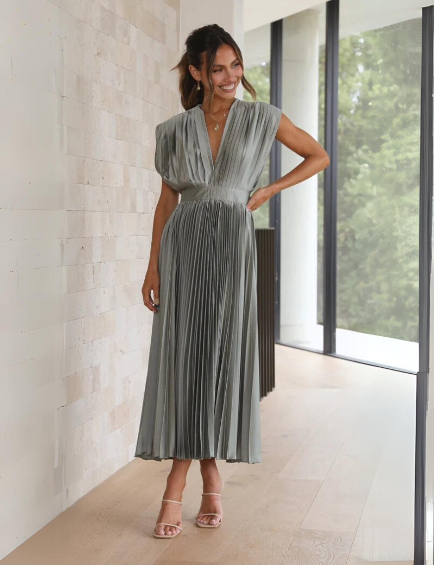 Chique lange jurk met v-hals