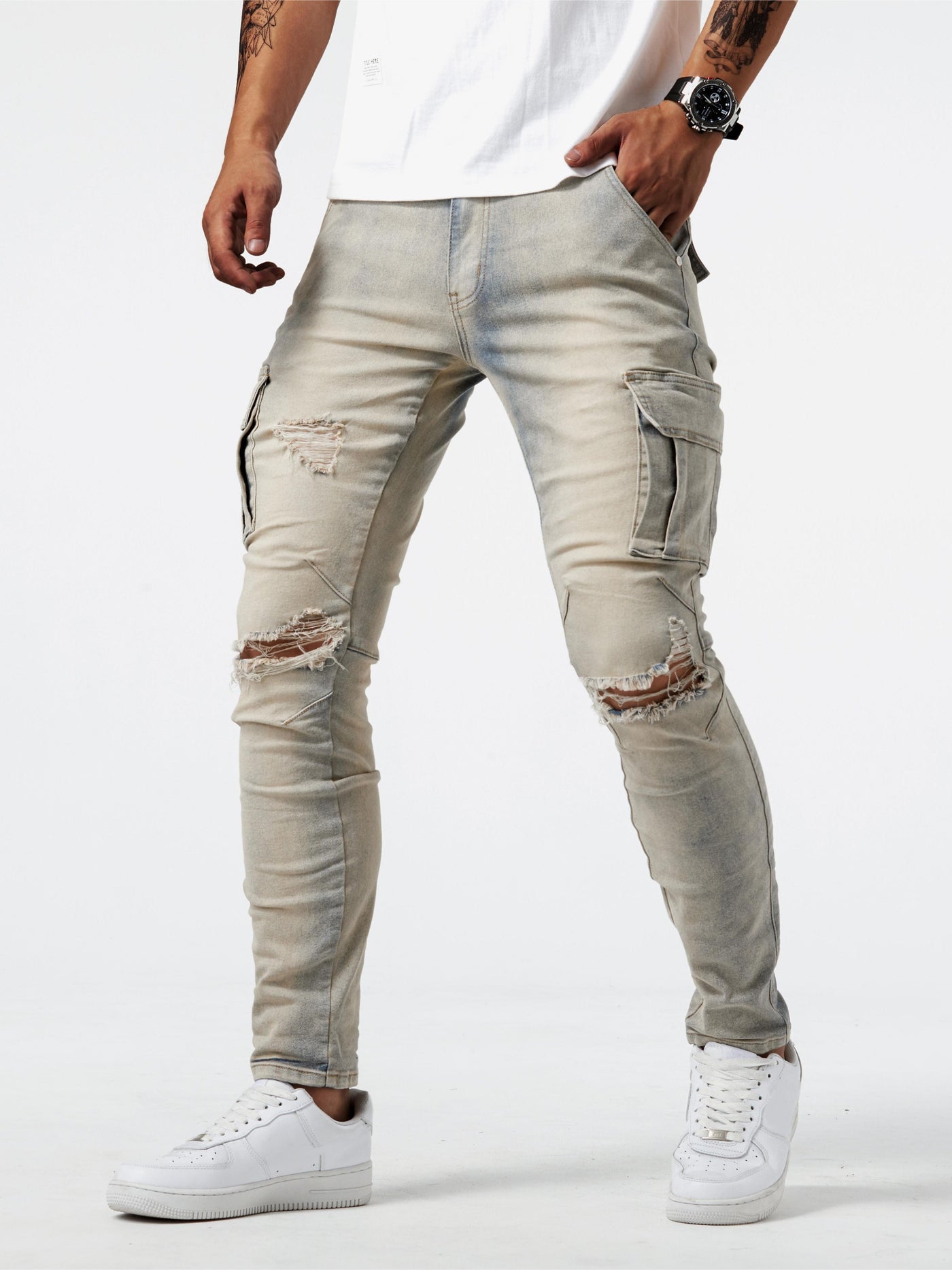 Rhevos® | Slim Fit Cargo Jeans