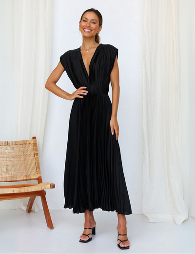 Chique lange jurk met v-hals