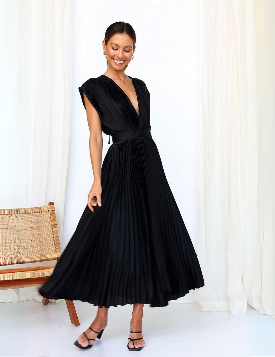 Chique lange jurk met v-hals