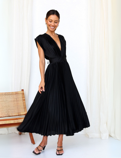 Chique lange jurk met v-hals