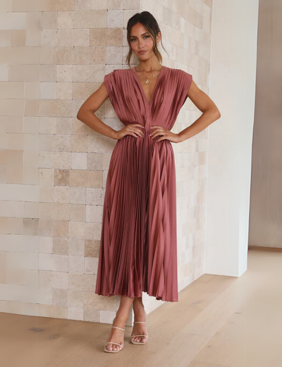 Chique lange jurk met v-hals